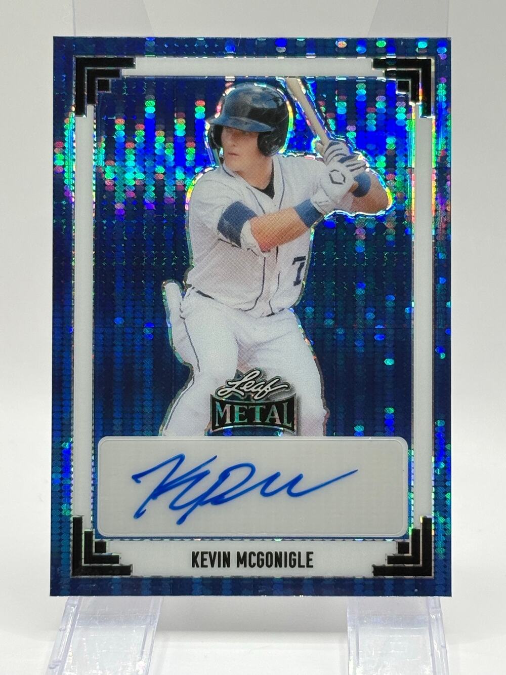 2024 Leaf Metal Kevin McGonigle Blue Pulsar Refractor Auto 4/5 SP Detroit Tigers